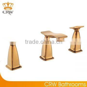 CRW YL-1301G Double Handle Brass Bathroom gold plated Faucet