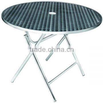 Round folding aluminum dining table