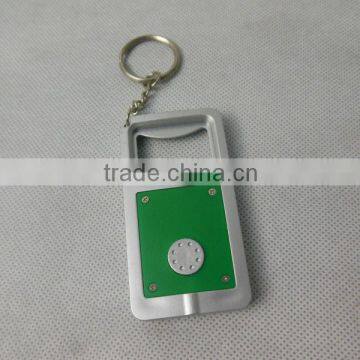 Promotional flashlight led bottle opener keychain/keyring