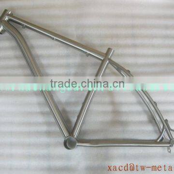 titanium mountain bike frame customize MTB bicycle frame with handing brush finished titanium bicycle frame