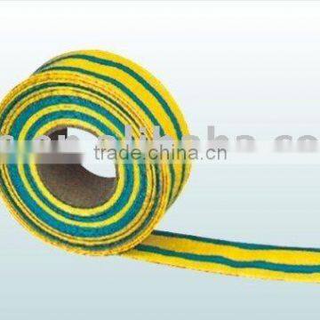 yellow and green striped heat shrinkable tubing