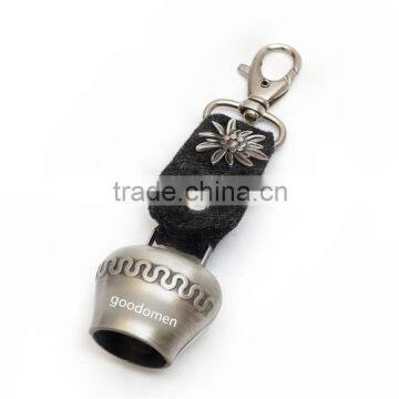 Newest design popular metal leather carabiner keyring