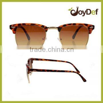 popular and classic master mirror lens half rim metal leopard pattern sunglasses