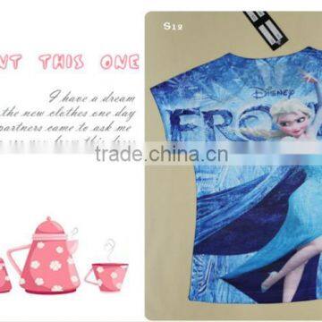 New Summer Baby Girls Frozen T shirts children Summer Elsa Princess tops