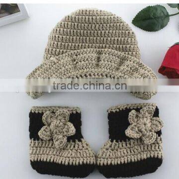 Baby Photography Props Wool Winter Cowboy Hat and Sets for 0-6 Months Baby Made in China photo-2