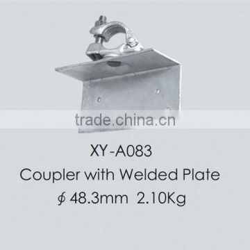 China manufacture scaffolding coupler with zinc welded plate