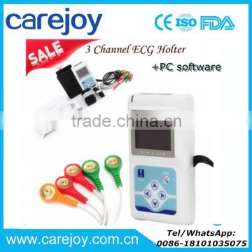 12 lead 3 Channel ECG Holter Monitor recorder with free PC analysis software 24 hour recording time with CE