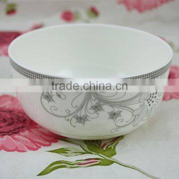 factory direct produce, ceramic round bowl , white porcelain bow with flower , Korea and Janese style