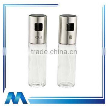 Stainless steel cap glass bottle olive oil and vinegar sprayer