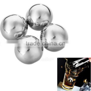 Reusable Stainless Steel Wine Whiskey Drink Chiller Stones Rocks Ice Balls Cubes