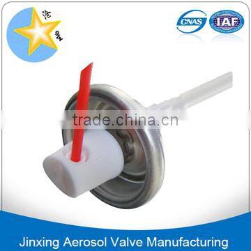 Silicone aerosol spray valve with spray nozzle