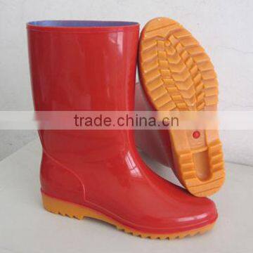 Korean style red women rain boots