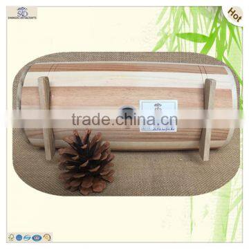Sale Cheap Small Decorative Poplar Chinaberry Wooden Saving Barrels photo-2
