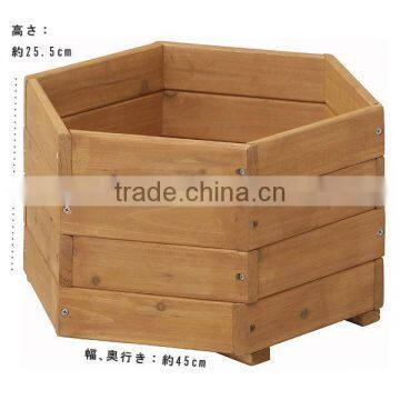 Hexagonal Wooden Flowerpot With Hook