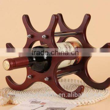 Movable wood Wine Rack with Carriage Appearance and Lovely Design red wine rack