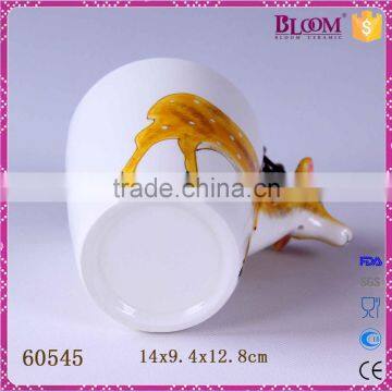 Home Drinkware White Custom Ceramic Mug With Lid photo-6