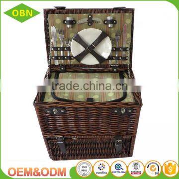 Wicker Material Black Color 4 Persons Wicker Picnic Basket photo-2