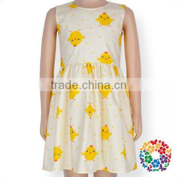 Wholesale Baby Girls New Chicken Printing Sleeve Dress Fashion Summer Cotton Dress Shirt photo-2