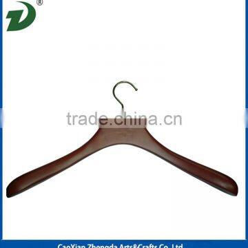 Dark Brown Wide Shoulder Wooden Coat Hanger photo-4