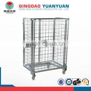 Storage Logistics Trolley Roll Container Pallet 4-Sided Nestable Roll Pallet Metal Storage Cage With Wheels photo-2