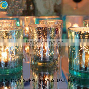 glass candle holders with color sliver