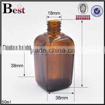 Square 50 ml Amber Glass Vial With Black Press Dropper photo-4