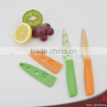 Colourful Coating Stainless Steel Paring Knife,Fruit Knife With Cap