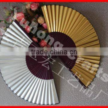 Gold and Silver Color Japanese Hand Fan photo-3