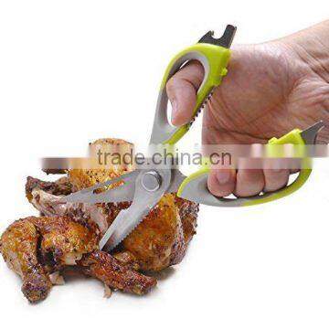 new style stainless steel soft grip handle Kitchen Multifunctional Shears cabinet meat scissors