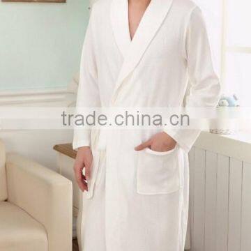 High Quality Couples Waffle Bathrobe,100 Cotton Bathrobe Foe Couple,white Waffle Ladies Dressing Gown photo-3