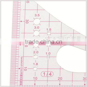 Kearing Transparent Plastic Rulers 1:4 Sandwich Printing Line Scale Rulers for Architect Designer #8514 photo-4