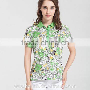 2016 new designs lady colorful polo t shirt factory price