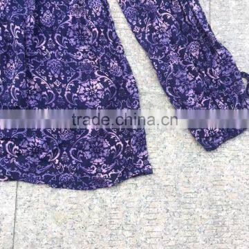 Women Leftover Stock Fashion Long Sleeve Boat Neck Full Print t -shirt photo-3