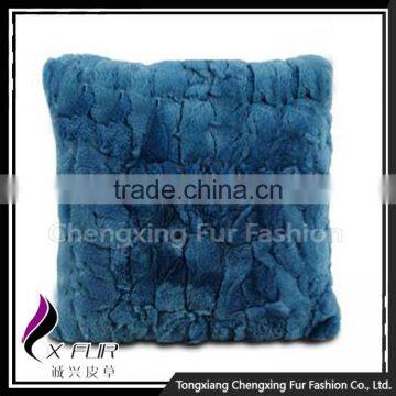 CX-D-22C Newest White Soft Rex Rabbit Fur Pillow Case Manufacturer photo-3