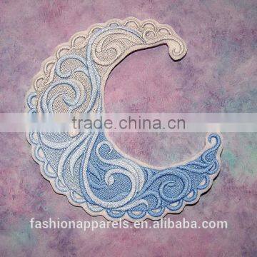 Custom High Quality Embroidered Creative Moon Patch for Clothes Embroidery Patch Made in China Choose Size/color photo-2