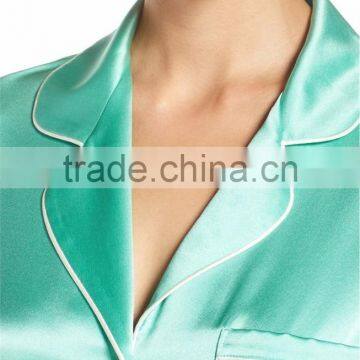 Plain Women Short Pajamas Set Satin Pyjama Set Short Sleeve With Shorts Nightwear photo-5