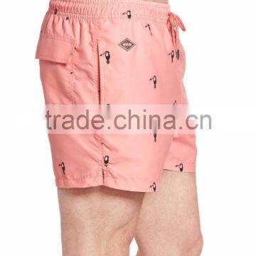 New Design Pink Toucan Swim Trunks 100% Nylon Polyester Board Shorts Printing Logo Summer Fitness Beach Shorts photo-4
