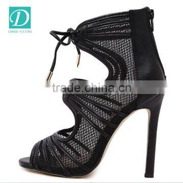 Wholesale Woman High Heel Sandals,Black Lace Up Sandals photo-3