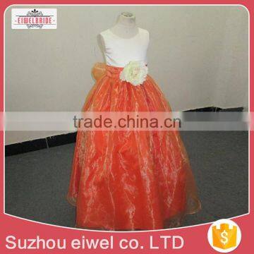 Orange Organza Flower Girl Dress photo-2