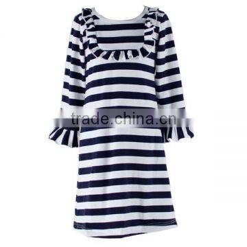2017 Smocked Children Clothing Wholesale Girl Dresses Cotton Ruffle Bib Long Sleeve Dresses photo-3
