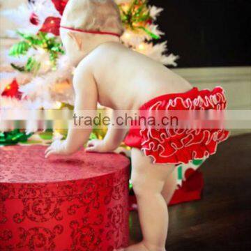 2014 Summer New Design Infant Knit Cotton Baby red Ruffled Diaper Cover/PettiBloomers Kids Girls Outwear Cotton Bloomers