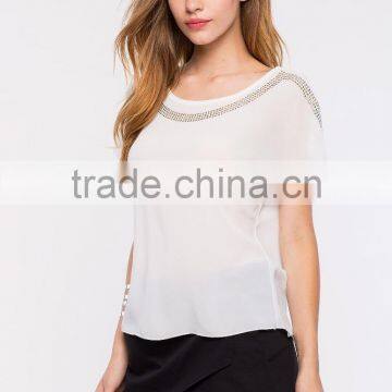 Online Shopping Women Clothes Fashion Embellished Lady Blouse photo-3