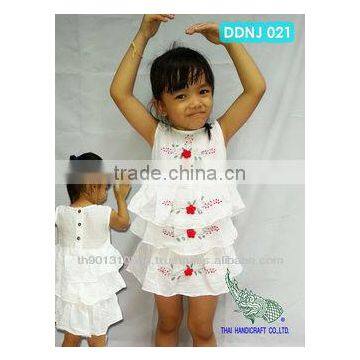 Thai girls cotton children's clothing flowers design dress