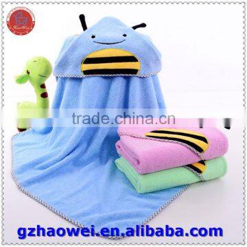 Absorbent terry hooded baby bath towel