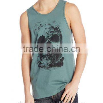 Adults Age Group Mens Good Quality Oem Service Custom Wholesale Skull Printing Gym Singlet/tank Top