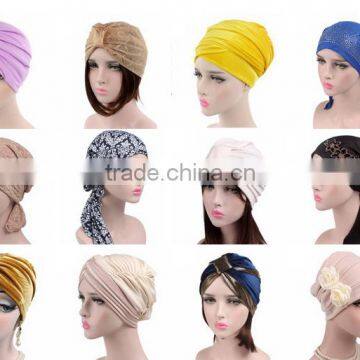 Diamante Cotton Hair Bonnet Hat Muslim Hijab Head Wrap Headscarf photo-5