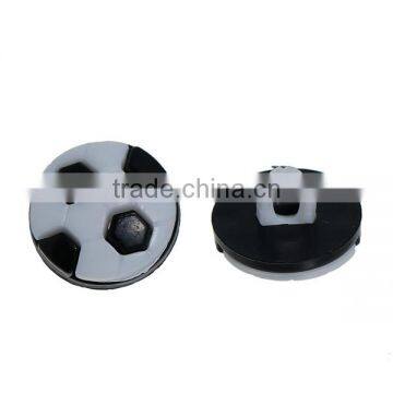 Resin Sewing Buttons Scrapbooking Single Hole Round Black & White Football Pattern photo-3