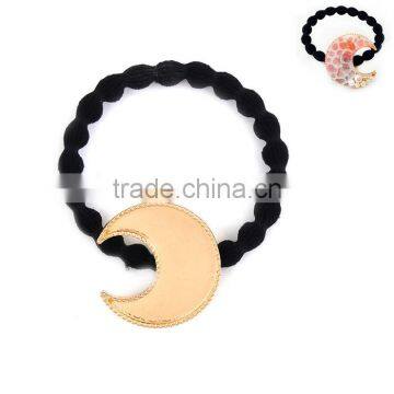 Zinc Based Alloy DIY Resin Mold For Jewelry Making Hair Ties Half Moon Gold Plated & Black