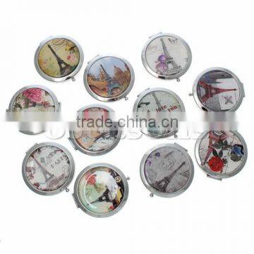 Cheap Wholesale Round Eiffel Tower Compact Mirror