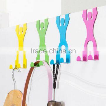 Cute Stainless Steel Over the Door Dual Hanger Hook Hat Coat Holder Worldwide store